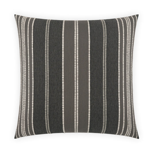 D.V. KAP HOME   24" x 24" Talbert Pillow - Charcoal Stripes, Global, Farmhouse     - 4031-C-2424