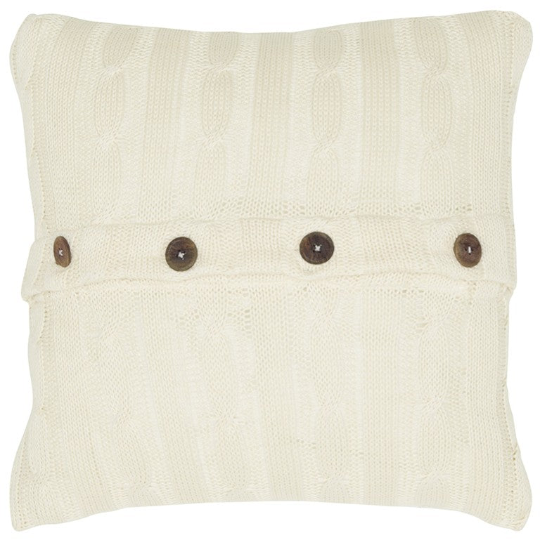 18" Ivory Cotton Throw Pillow