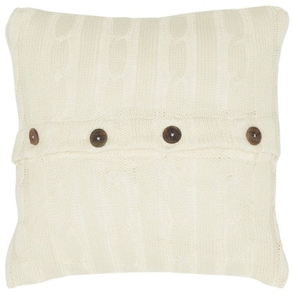 18" Ivory Cotton Throw Pillow