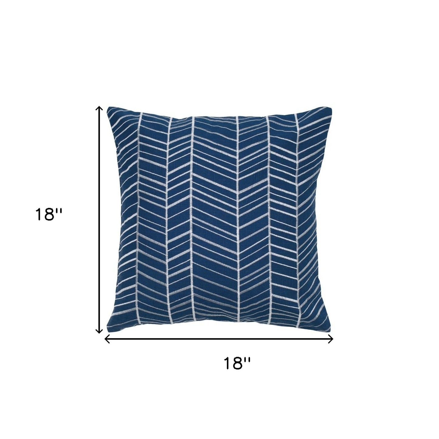 Blue White Irregular Chevron Down Throw Pillow