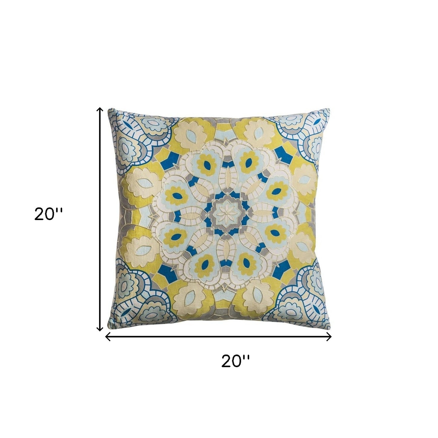 20" Mustard Cotton Throw Pillow