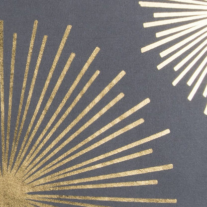 20" Gray and Gold Fireworks Cotton Throw Pillow
