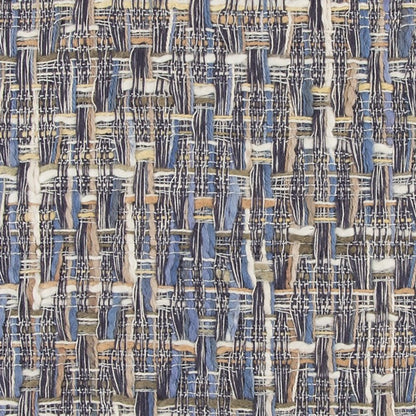 22" Blue And Gray Geometric Weave Nubby Cotton Throw Pillow with Texture