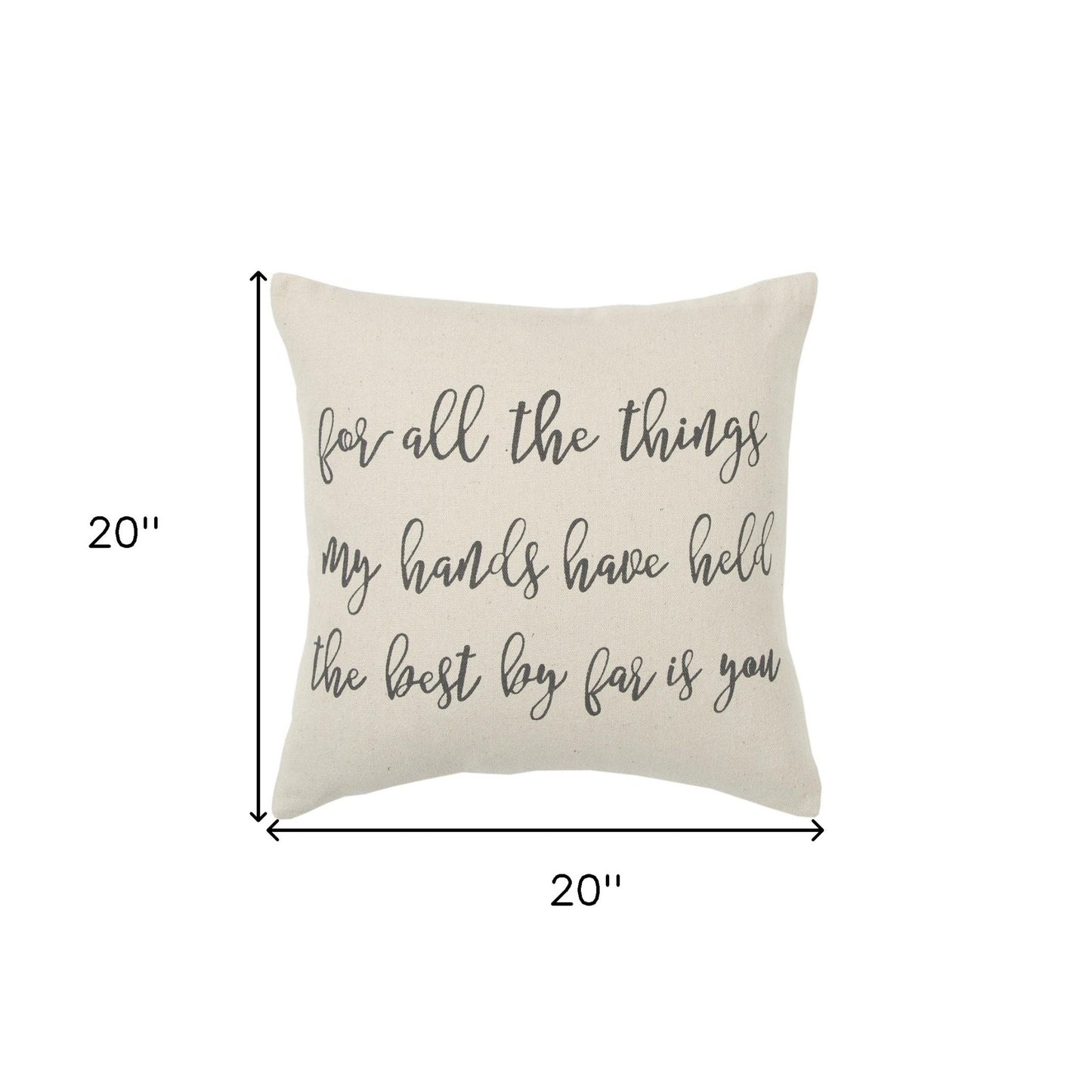 Gray Cream All The Things Throw Pillow