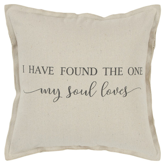 Gray Taupe Canvas Found the One Throw Pillow