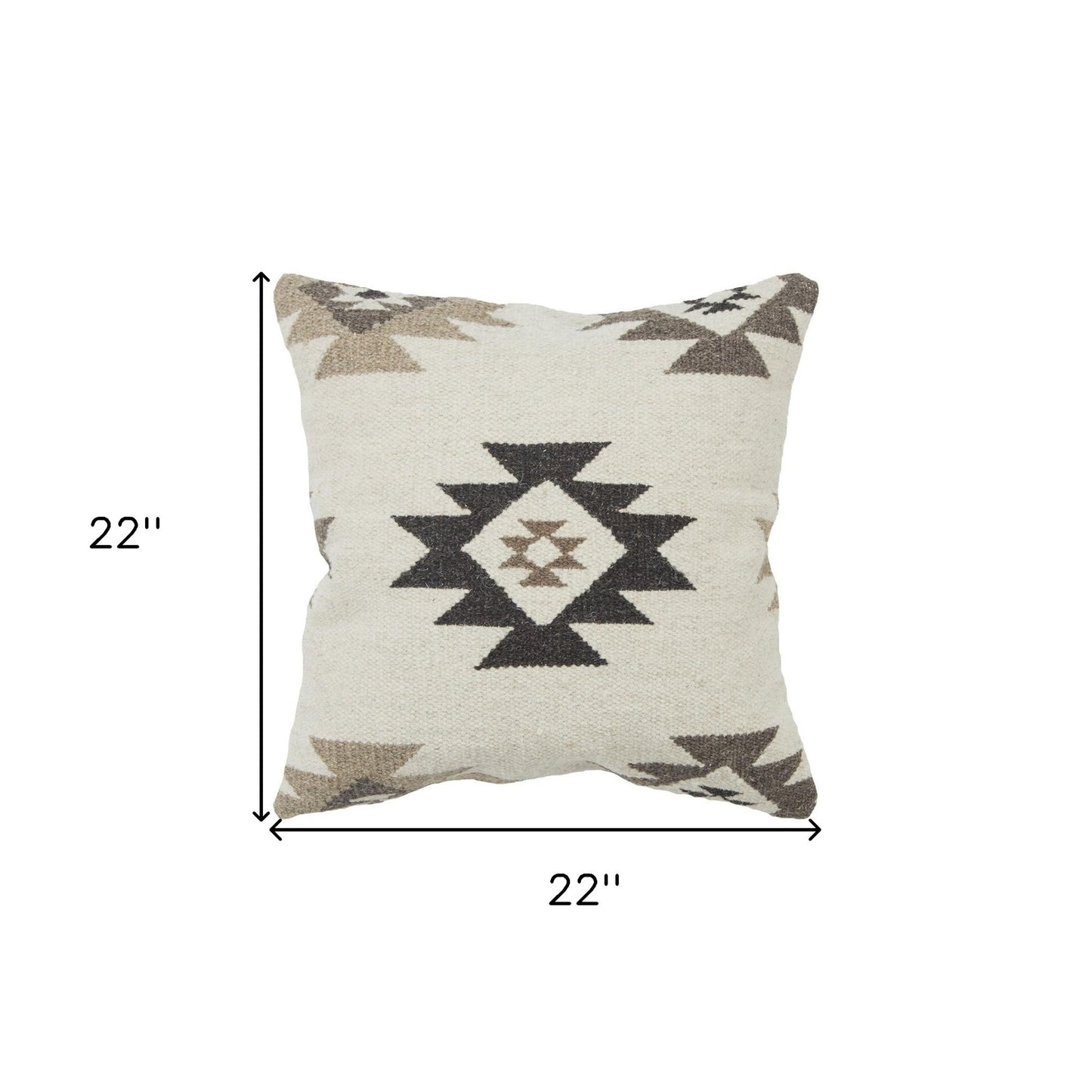 Cream Beige Classic Ikat Pattern Throw Pillow