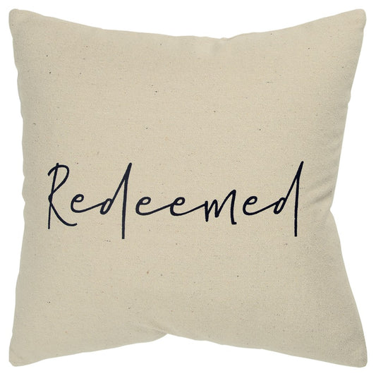 Black Taupe Canvas Redeemed Throw Pillow
