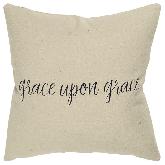 Black Taupe Canvas Grace Throw Pillow