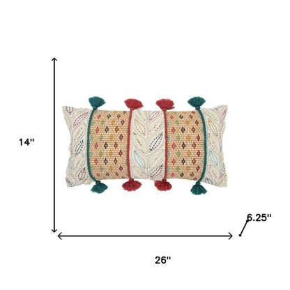 Multicolored Ornate Panel Lumbar Pillow
