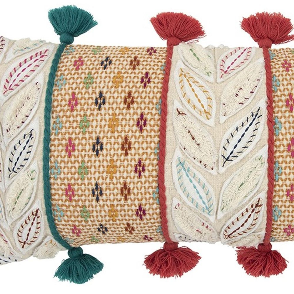 Multicolored Ornate Panel Lumbar Pillow