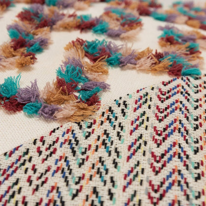 Multicolored Chevron Diagonal Panel Throw Pillow