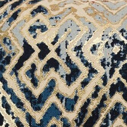 Beige Navy Distressed Retro Modern Throw Pillow