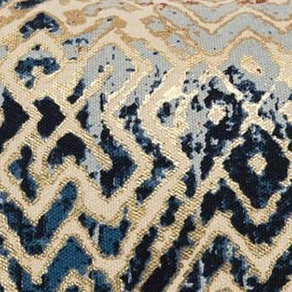 Beige Navy Distressed Retro Modern Throw Pillow