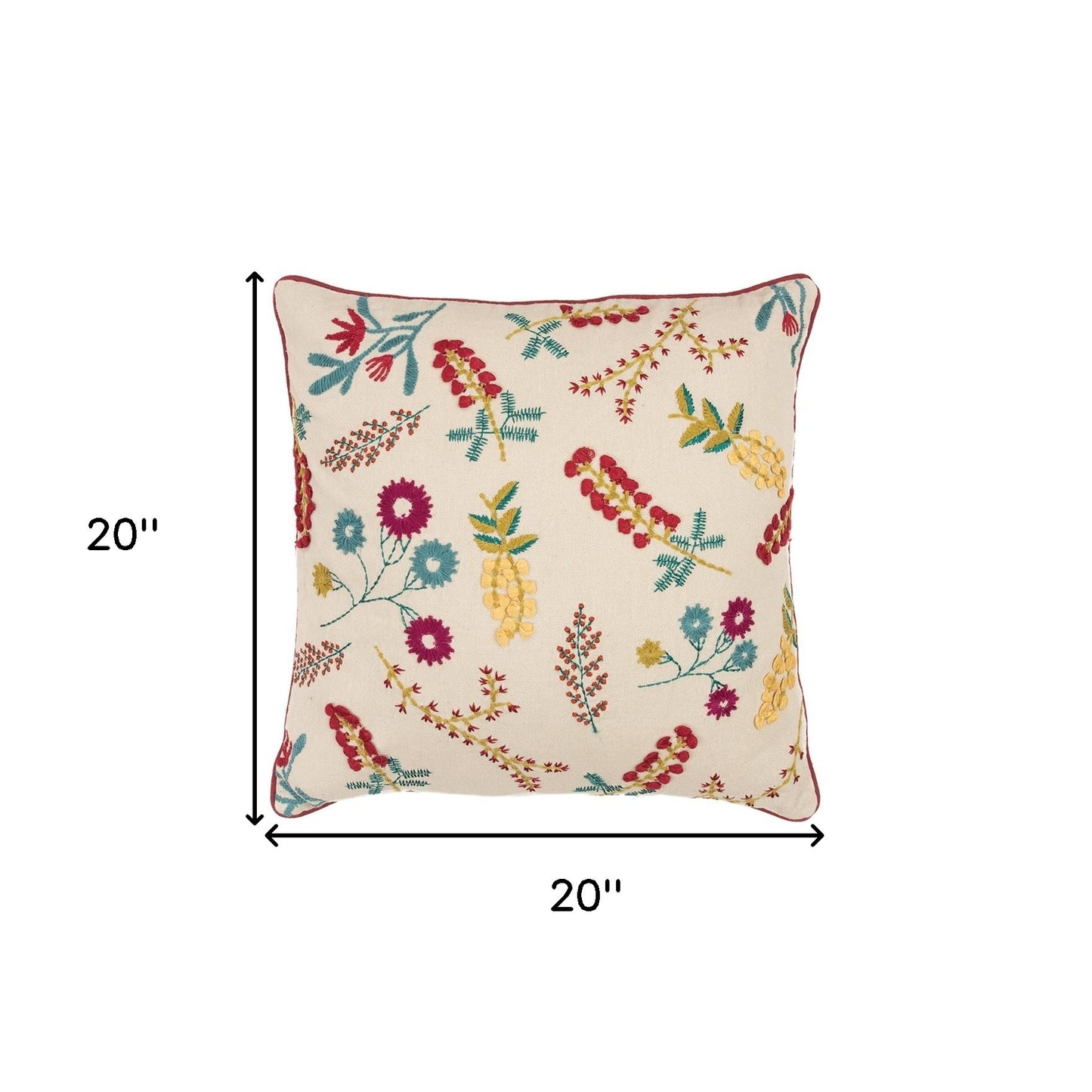 Pink Red Floral Bud Textural Throw Pillow