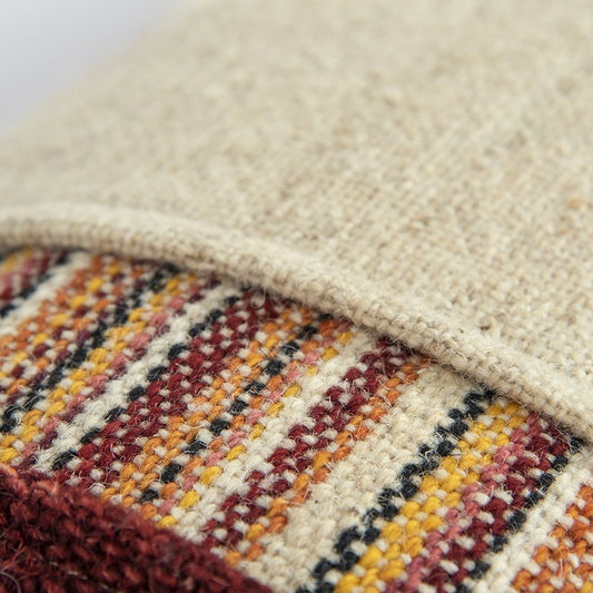 Brown Beige Color Blocked Lumbar Pillow