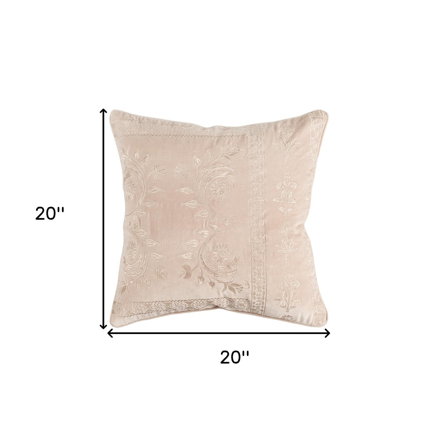 20" Blush Cotton Throw Pillow