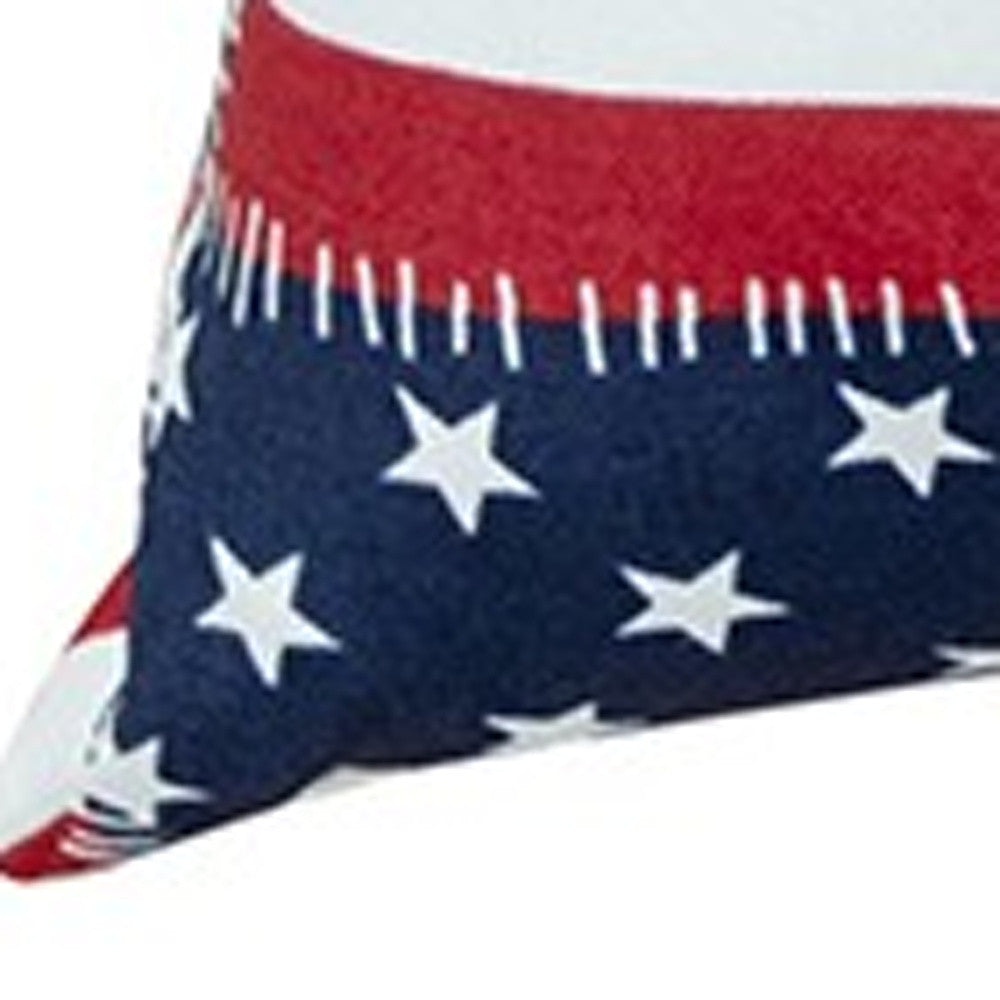 Set of Two Red White and Blue Stars and Stripes Indoor Outdoor Throw Pillow