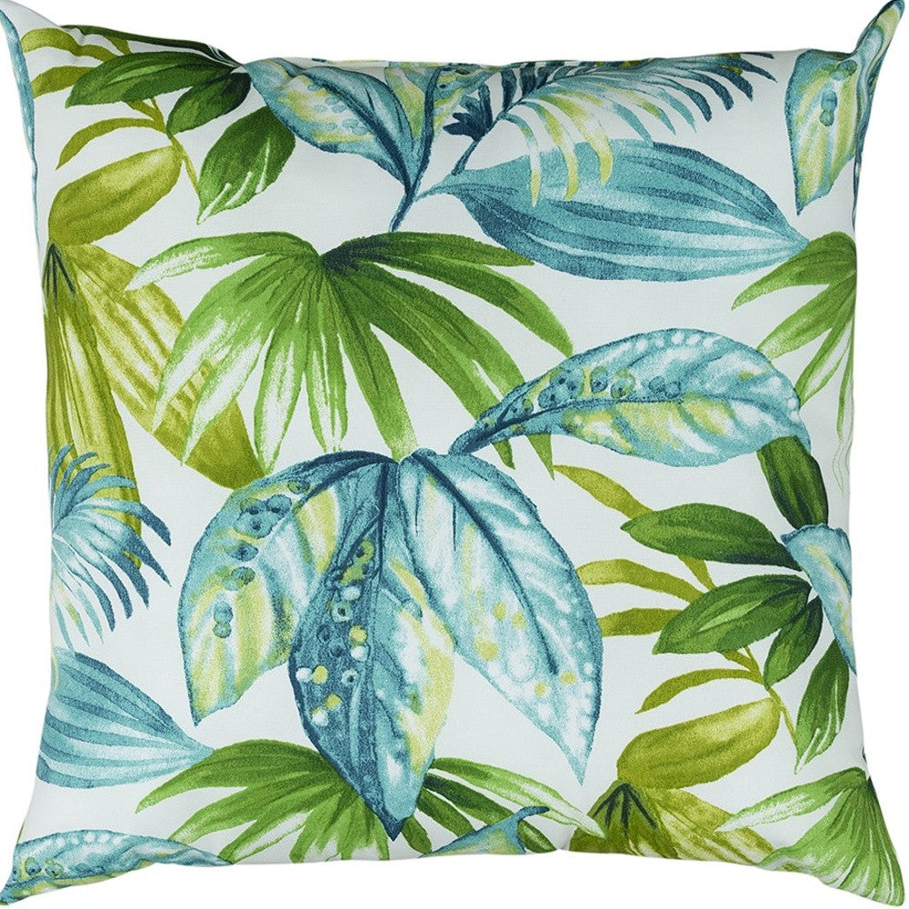 Set of Two 22" X 22" Blue and Green Indoor Outdoor Throw Pillow