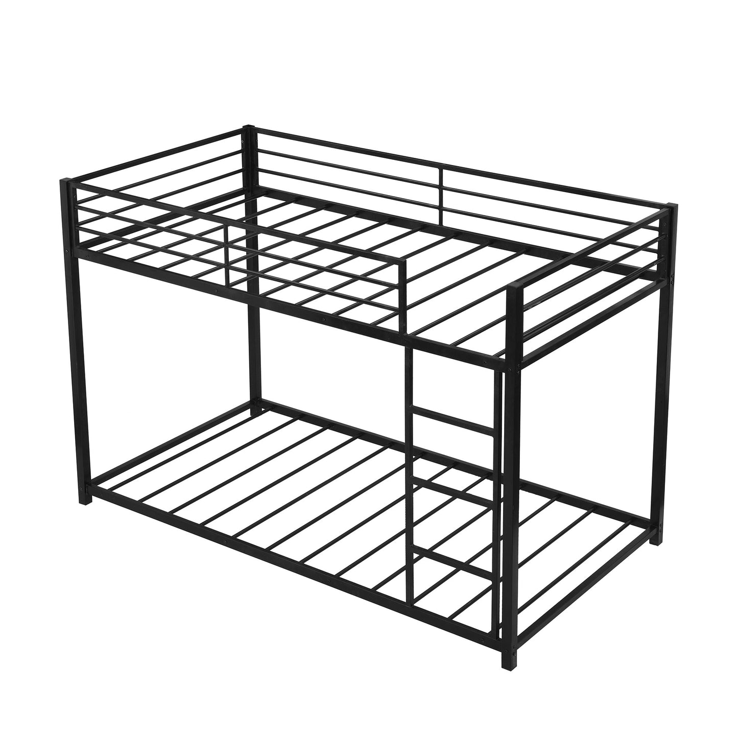 Black Twin Over Twin Metal Low Bunk Bed