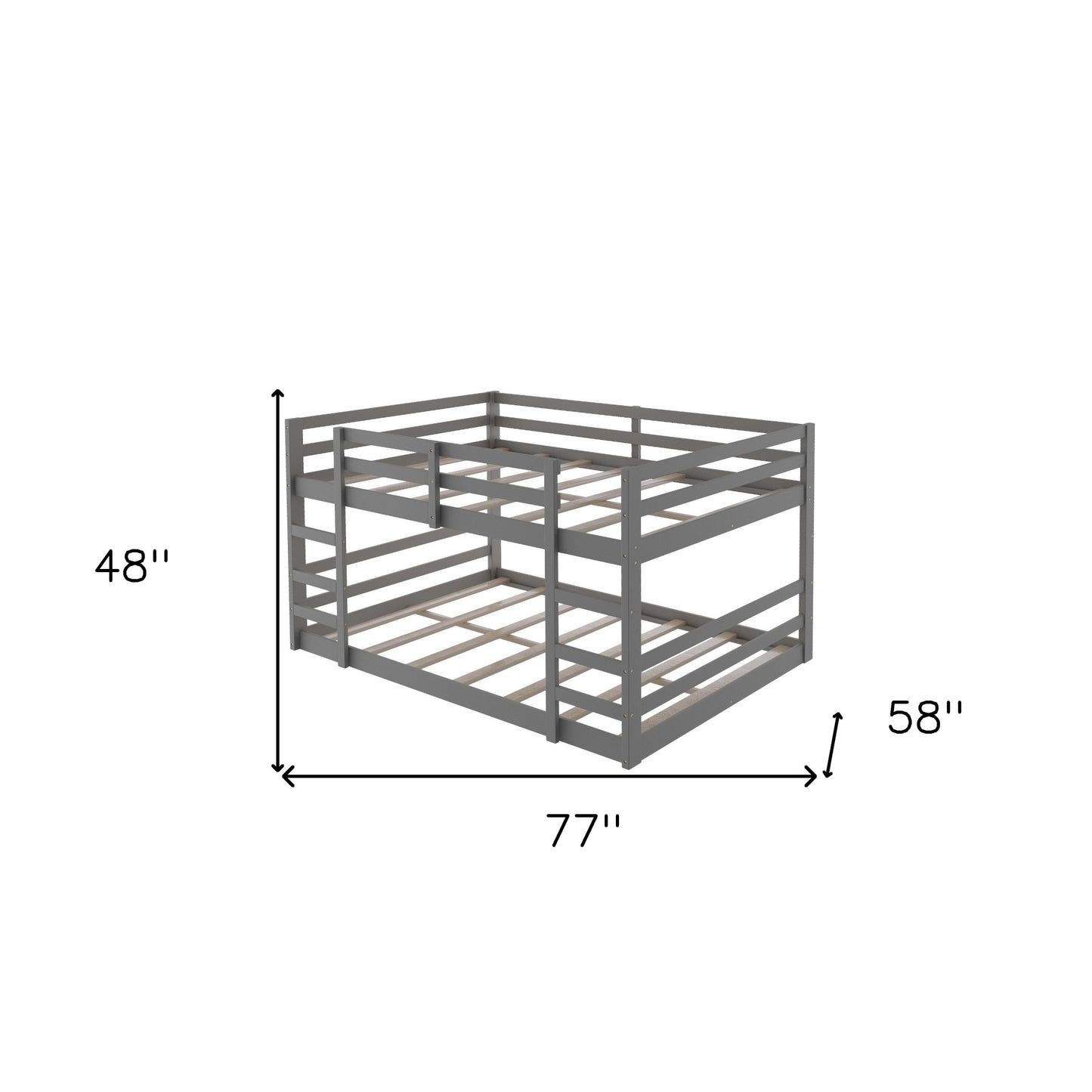 Pastel Gray Full Over Full Dual Ladder Bunk Bed