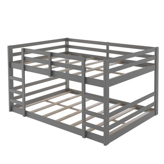 Pastel Gray Full Over Full Dual Ladder Bunk Bed