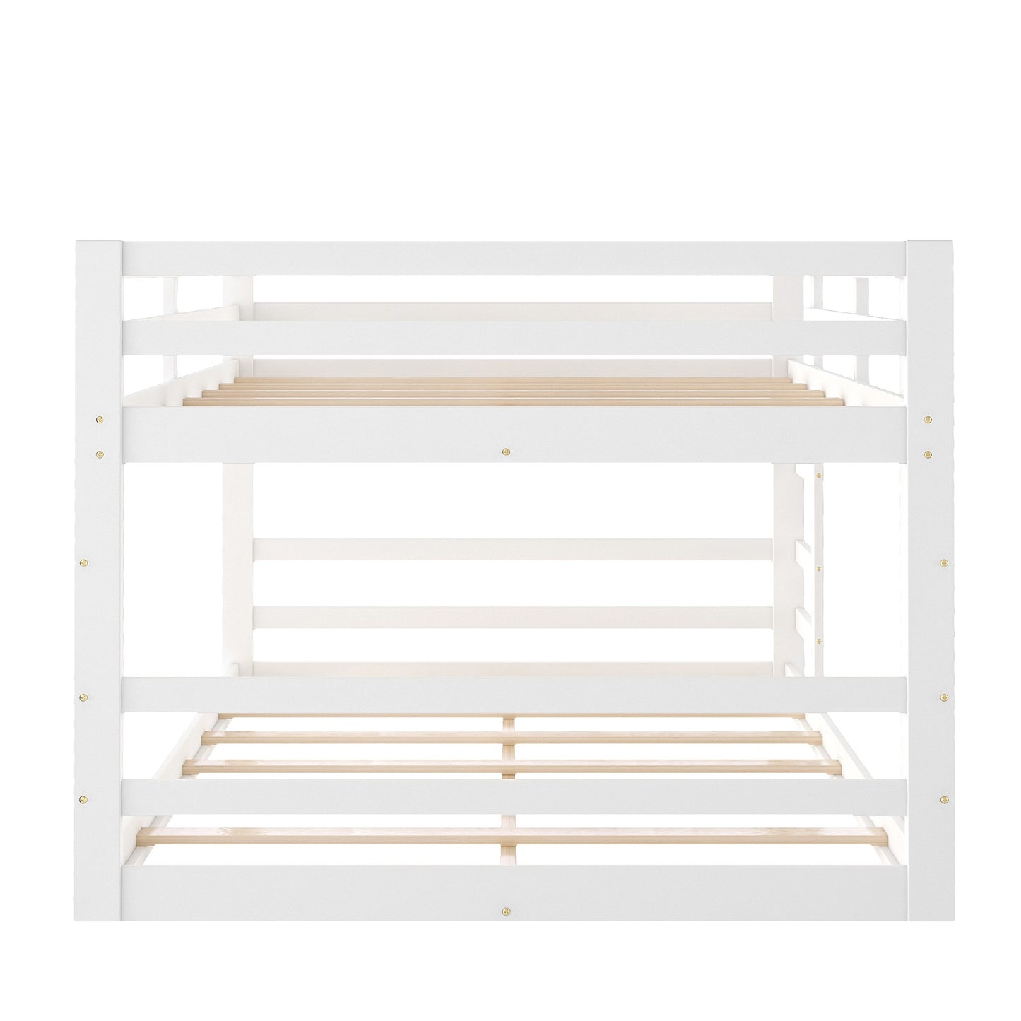 Pastel White Full Over Full Dual Ladder Bunk Bed