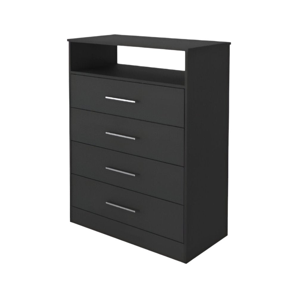31" Black Four Drawer Vertical Dresser