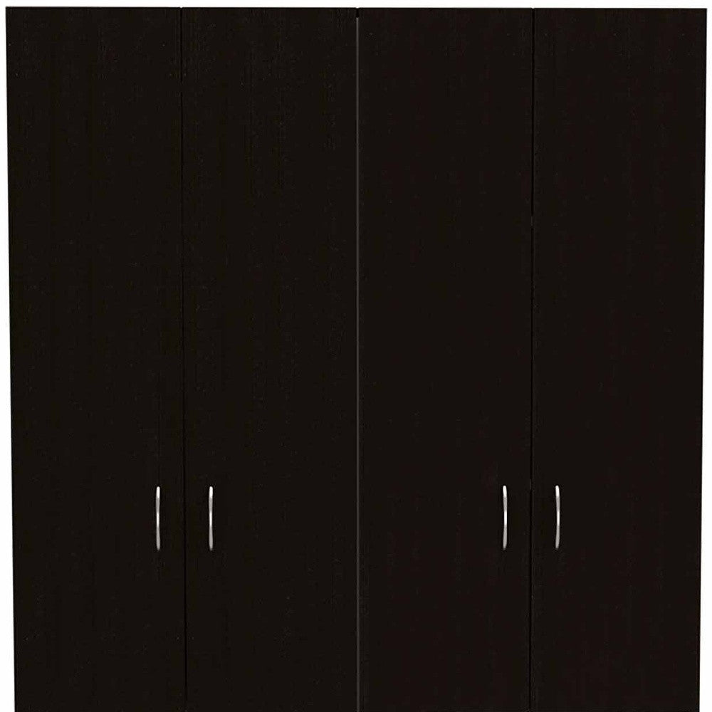 67" Black and White Armoire Combo Dresser