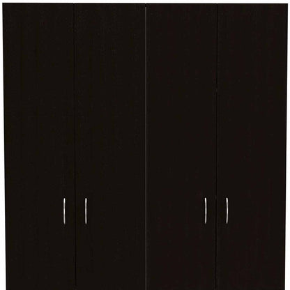 67" Black Wood And Metal Four Door Two Drawer Combo Dresser