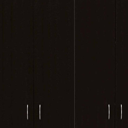 67" Black Wood And Metal Four Door Two Drawer Combo Dresser