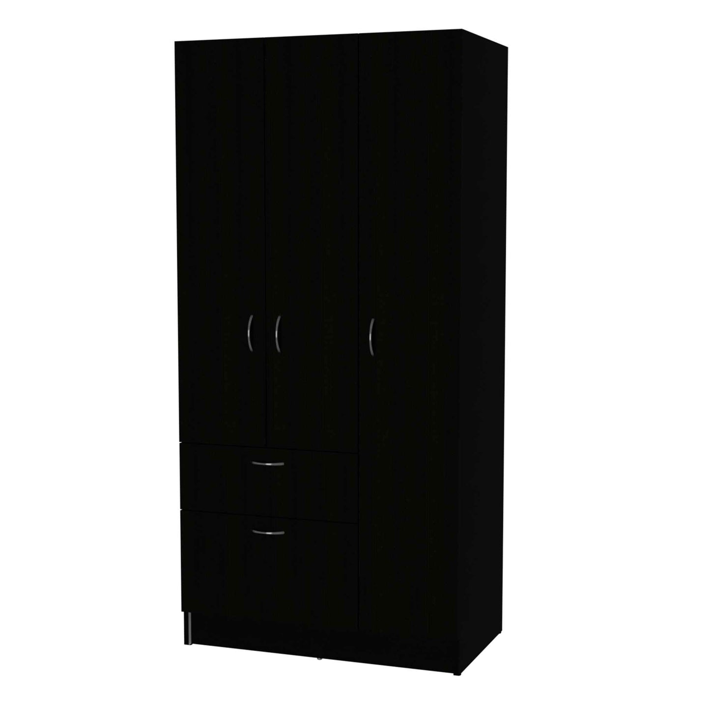 Black and White Three Door Armoire