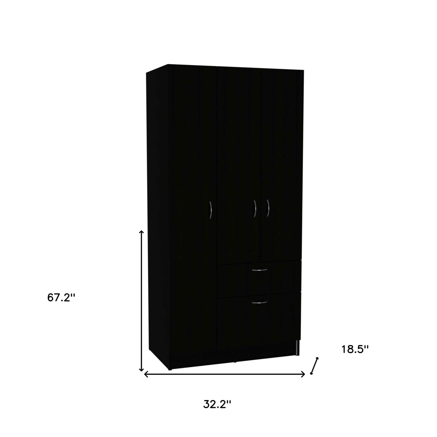 Black and White Three Door Armoire