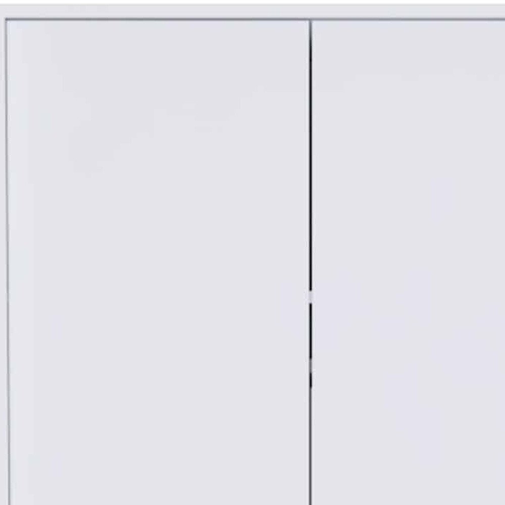 71" White Wood And Metal Two Door Single Drawer Combo Dresser