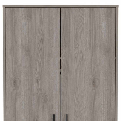 71" Light Gray Wood And Metal Two Door Single Drawer Combo Dresser
