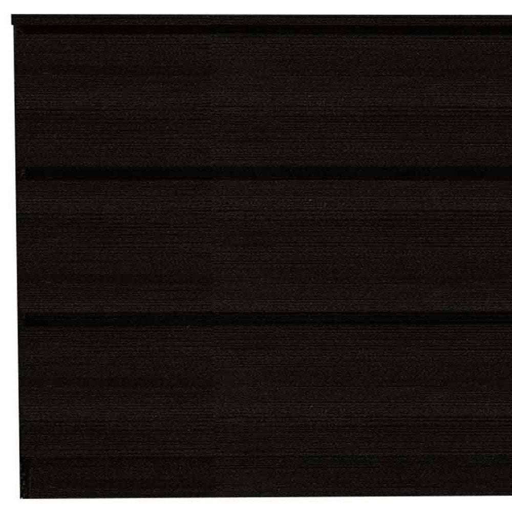 60" Black Wood Six Drawer Double Dresser