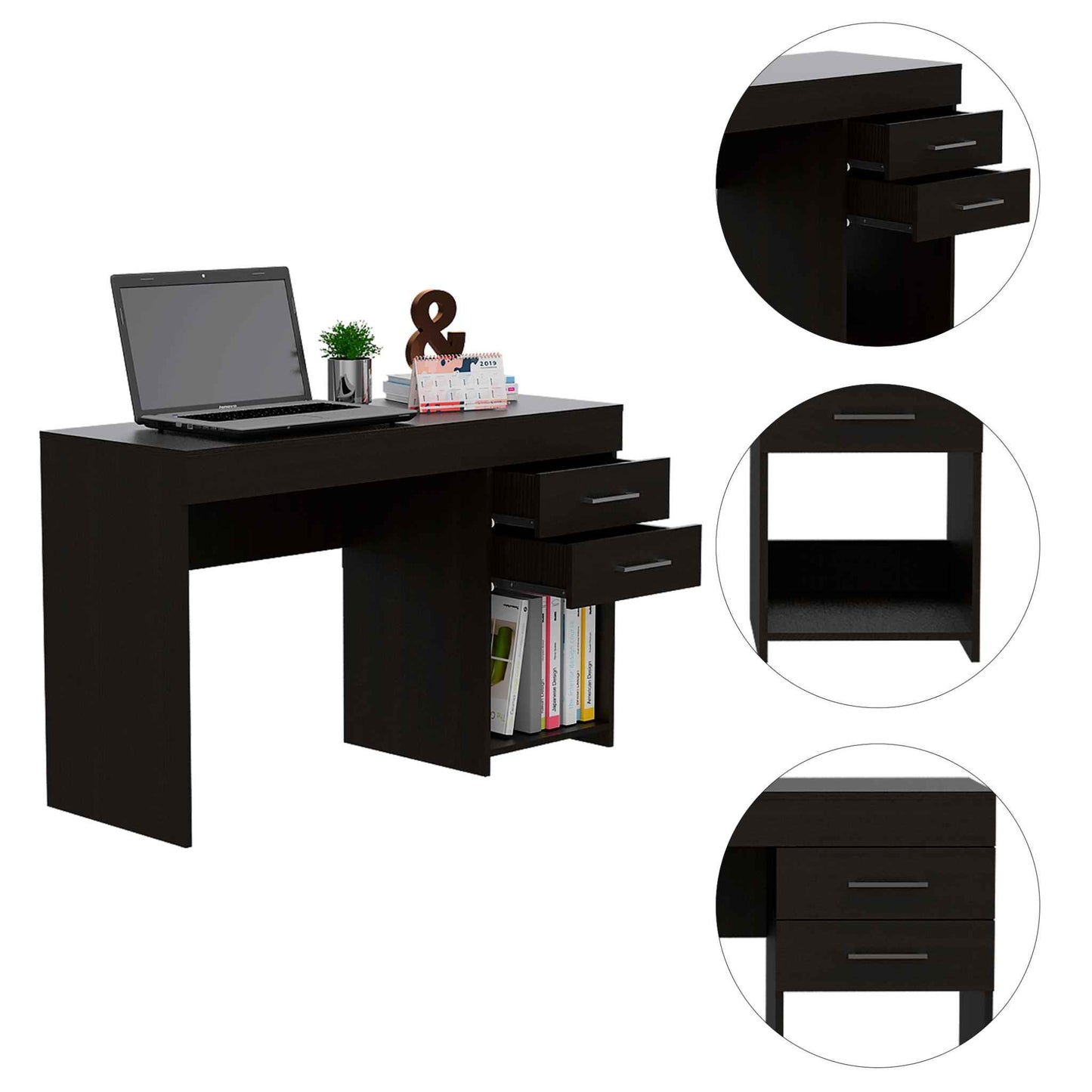 47" Black Computer Desk