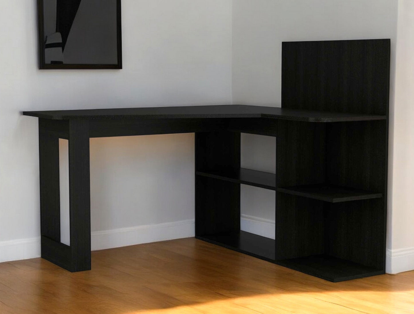 47" Black L Shape Computer Desk