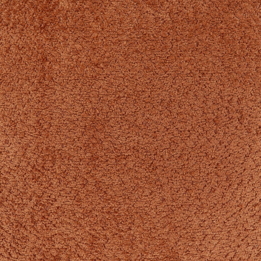 Burnt orange boucle fabric with dense loops; warm upholstery or outerwear material.