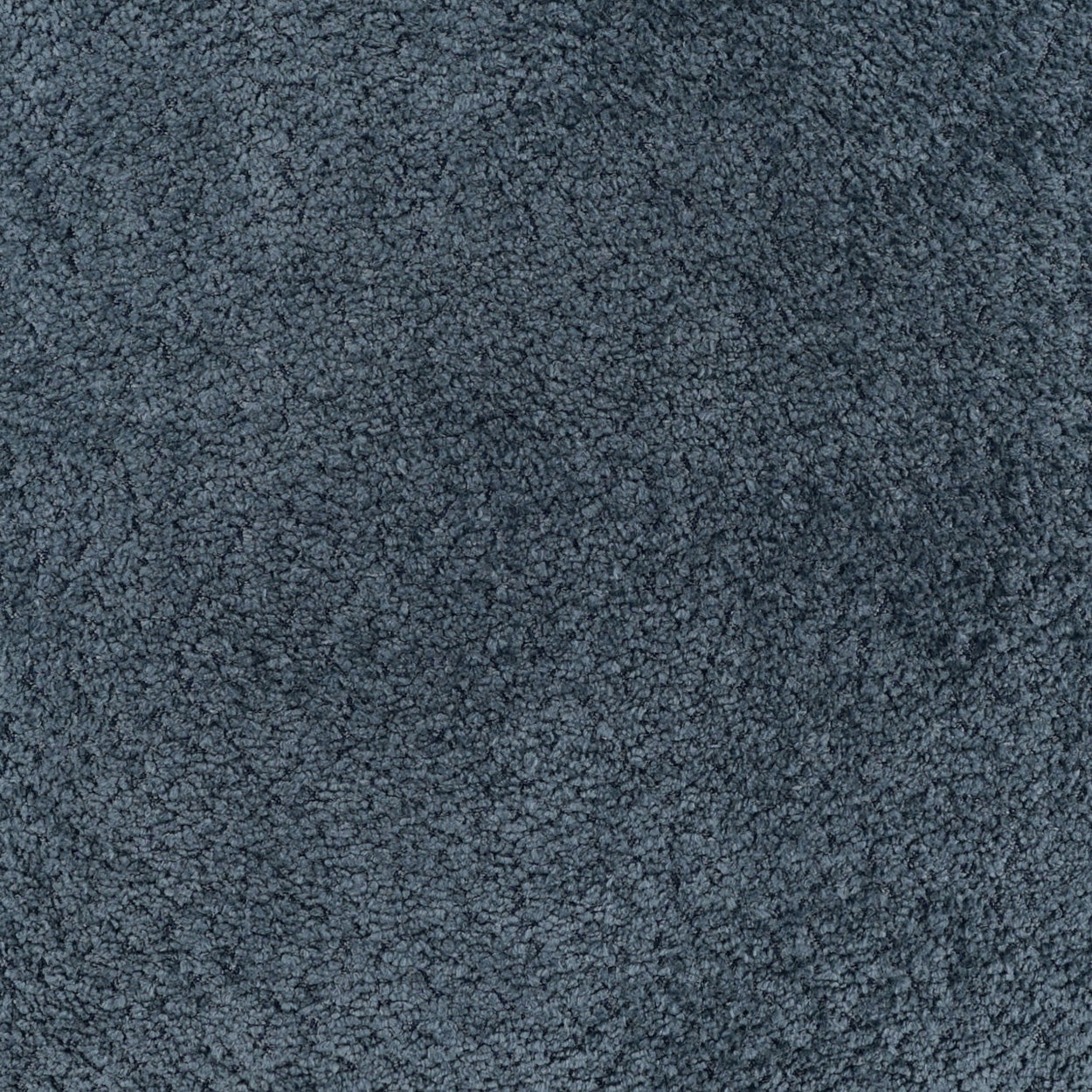 Blue-gray plush fabric swatch with dense, soft pile; fleece-like textile for upholstery or cozy throws.