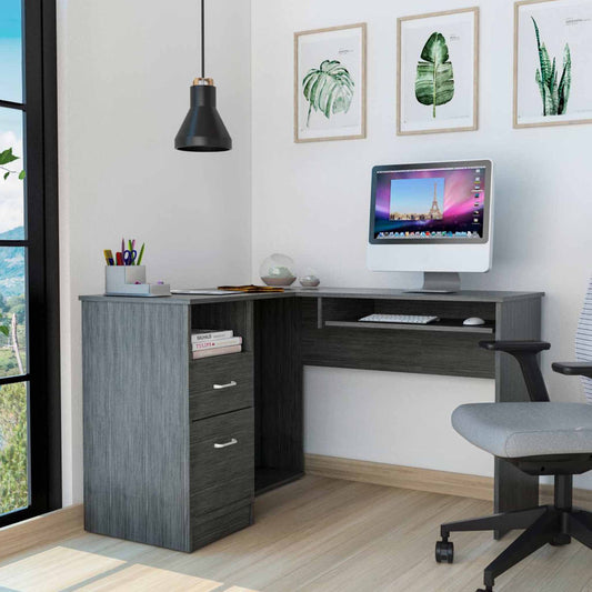41" Gray L Shape Computer Desk