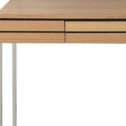 47" Brown and Silver Frame Console Table And Drawers