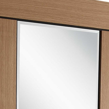 47" Brown and Silver Wood Frame Console Table With Drawer