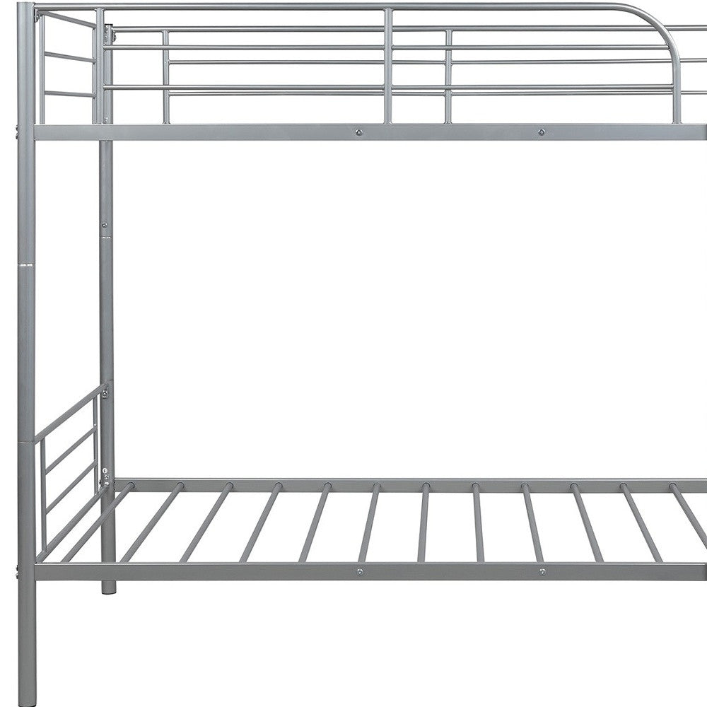 Silver Twin Over Twin  Separable Bunk Bed