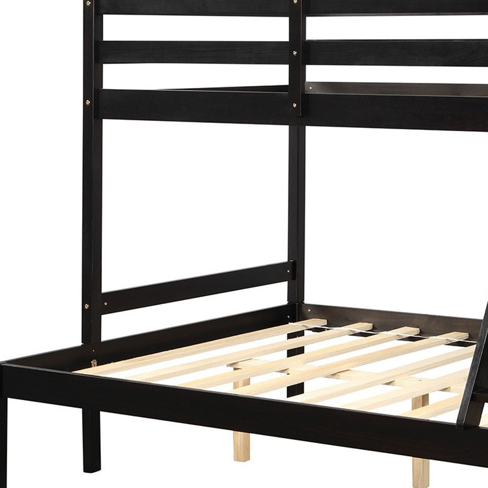 Brown Twin Size Full Size Bunk Bed