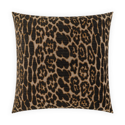 D.V. KAP HOME   24" x 24" Ellina Pillow - Espresso Animal, Traditional    - 4039-E-2424