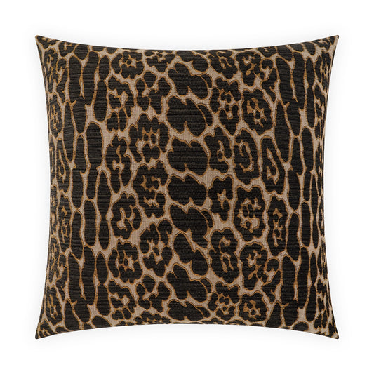 D.V. KAP HOME   24" x 24" Ellina Pillow - Espresso Animal, Traditional    - 4039-E-2424