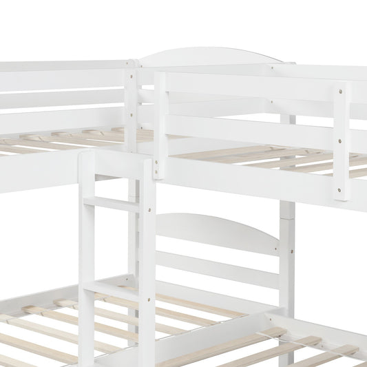 White Twin Contemporary Manufactured Wood and Solid Wood Bunk Bed