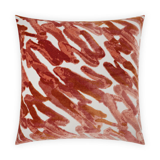 D.V. KAP HOME   24" x 24" Spoken Pillow - Coral Abstract, Modern     - 4040-C-2424