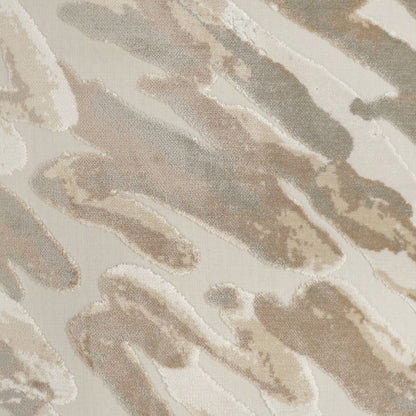 Beige, taupe and cream abstract brushstroke pattern on a 24" x 24" pillow.