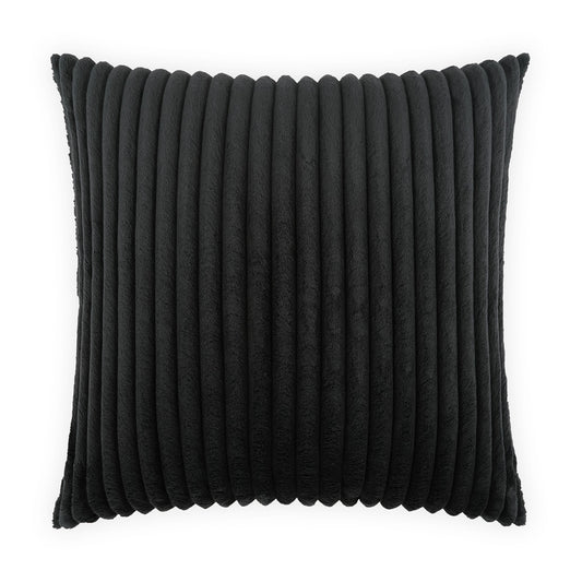 D.V. KAP HOME   24" x 24" Megga Pillow - Jet Solid, Textured, Stripes, Fur     - 4041-J-2424